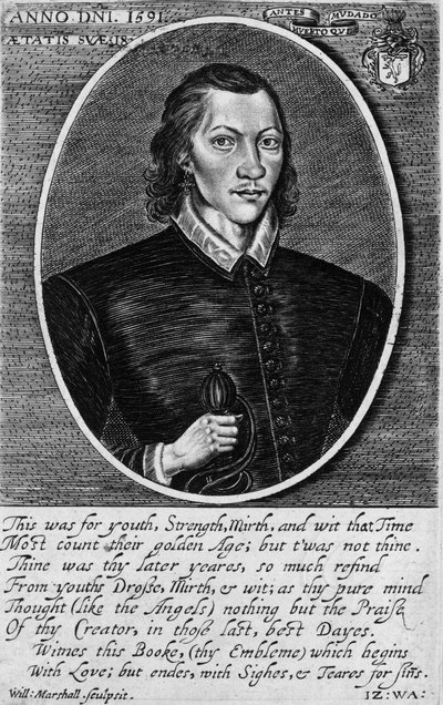 Portrait of John Donne, 1591, Frontispiece to 